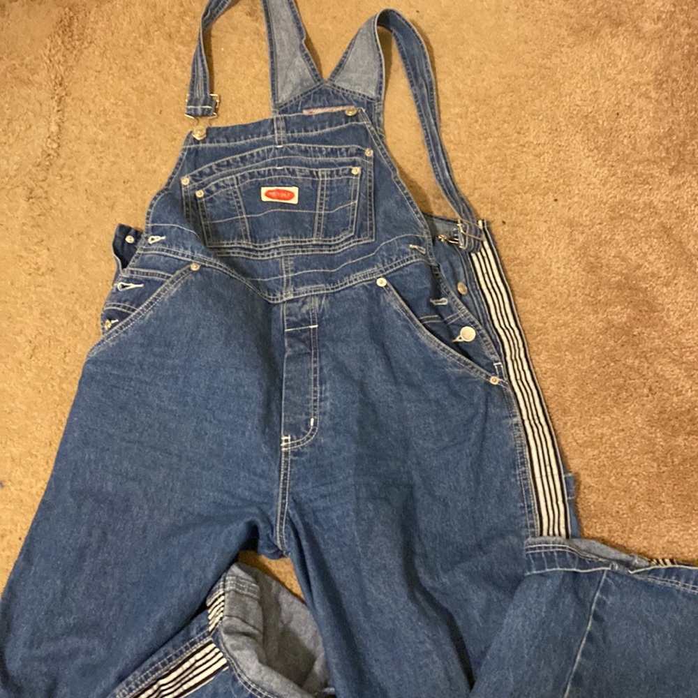 Oversized jean overalls